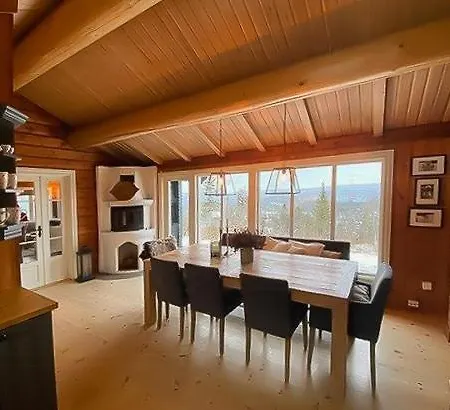 Feriehus Log With Modern Style Near Vardefjell